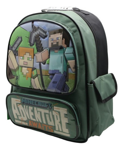 Mochila Minecraft  Espalda 16 Pulgadas Original Con Licencia