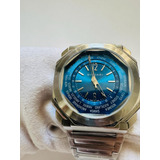 Reloj Bvlgari De Caballero Plateado Con Azul 