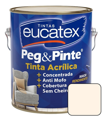 Tinta Eucatex Acrilica Pintura Parede Peg E Pinte 3,6l Cores