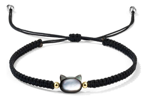 Pulsera De Gato Blanca Tejida Con Cadena De Cuerda, Brazalet