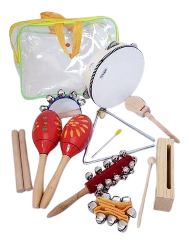 Set Percusión Infantil Parquer Tz12l Shakers Pandeiro Cuota