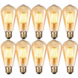 Pack X10 Ampolletas Filamento Led Edison 4w Retro Vintage