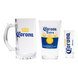 Set Cervecero Corona (tarro, Vaso, Tequilero)