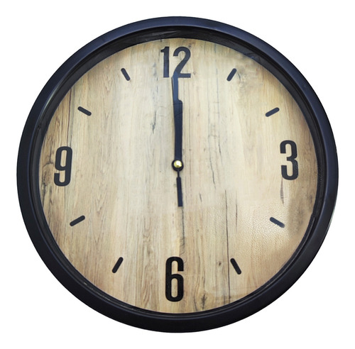 Reloj De Pared 25cm Simil Madera Analogico Numeros Grandes