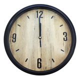 Reloj De Pared 25cm Simil Madera Analogico Numeros Grandes
