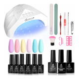 Escarabajos Pastel Gel Esmalte De Uñas Starter Kit Con Luz 