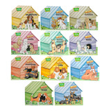 Livro Infantil Recortado Cães Casinha Cachorro 11 Volumes
