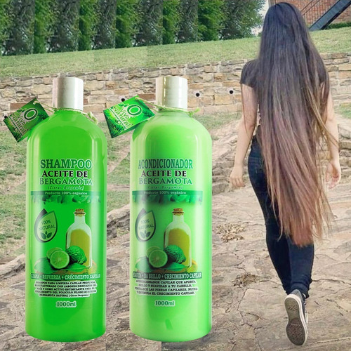 Shampoo Y Acondicionador De Bergamota Orgánico,  Anticaída, Anticaspa Y Crecimiento Capilar. Ayuda En Alopecia Es Unisex