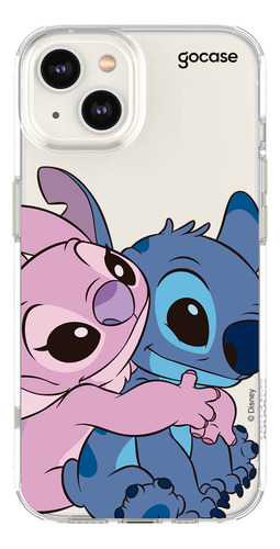 Capa Gocase Slim Disney Stitch E Angel Abraço Para iPhone