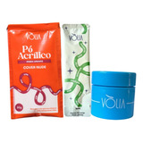 Pó Acrílico Unha Cover Nude 30g + Monomer 30ml + Pote Volia