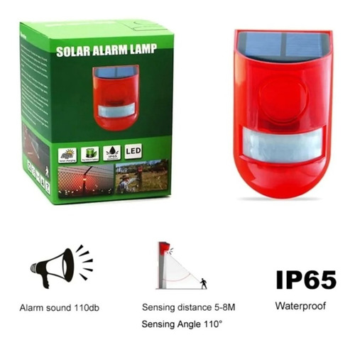 Alarma Solar Con Sensor De Movimiento, Sonido Y Luz Pir