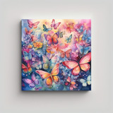 30x30cm Cuadro Arte Vanguardia Con Mariposas De Colores
