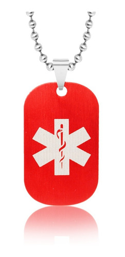 Placa Identificación Emergencias Médicas Grabado Laser Doble