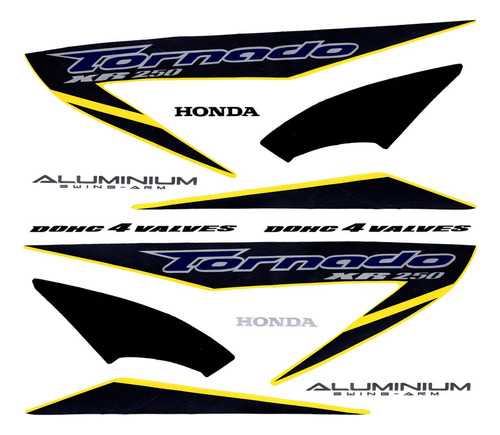 Cartela Kit Adesivos Honda Tornado 250 Ano 2001 Até 2008