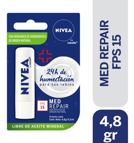 Nivea Bálsamo Labial Med Repair Fps 15 4,8gr