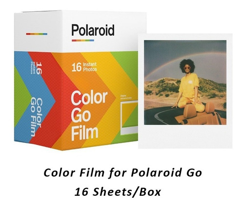 16 Hojas Polaroid Go Color Film Marco Blanco Para Cámara Go