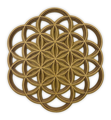 Quadro Mandala Flor Da Vida 3d 50cm Com 4 Camadas