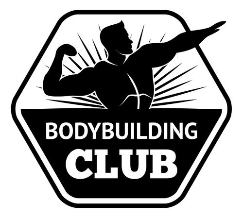 Vinilo Decorativo Gimnasio Bodybuilding Club 54 X 53 Cms