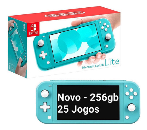 Nintendo Switch Lite Desbl0-queado Novo + Sd 256gb + 25 Jgos