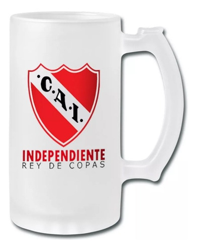 Chopp Vaso Cerveza Vidrio Esmerilado Futbol Cai Independient