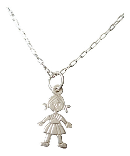 Collar Cadena 1 Hijo O 1 Hija M Mujer Plata 925 + Caja Regal