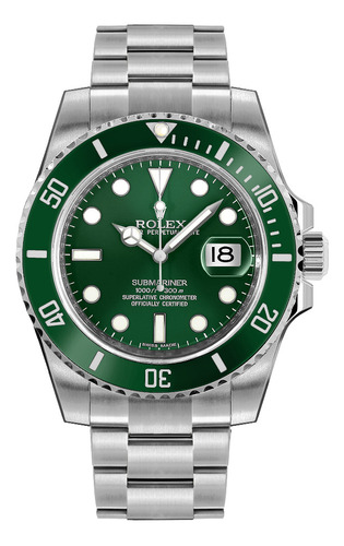 Reloj Compatible Con Rlx-submariner Verde- Calendario