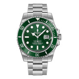 Reloj Compatible Con Rlx-submariner Verde- Calendario