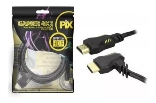 2 Cabo Hdmi Pix 2.0 4k Gamer Plug 90 Gr 2m 018-0120