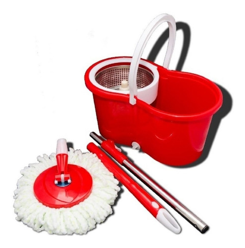 Balde Spin Mop Centrifuga Inox Esfregão 2 Refis