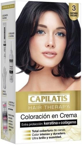  Tintura Capilatis Hair Therapy Keratina Y Colágeno Kit 117g Tono 3 Castaño Oscuro