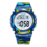 Reloj Infantil Led Niño Alarma Cronómetro Militar Camuflaje 