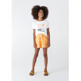 Conjunto Infantil Menina Camiseta Com Bordado E Shorts Cloch