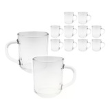 Jogo 12 Caneca Café Cappuccino Expresso Vidro Grosso 250ml