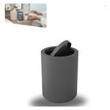 Lixeira Banheiro Bancada Mesa Lixo Cozinha 1l Pequena Coza Cor Cinza