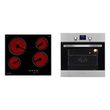 Horno Electrico Empotrar 60 Lts Anafe 4 Clever 2609 Negro Color Plateado