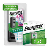 Cargador Universal De Pilas Energizer + 1 Pila 9v Recargable