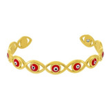 Pulsera Brazalete Ojo Turco Acero Inoxidable