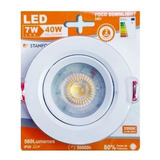 Pack 10 Focos Led 7w Embutido Orientable 75/91mm Luz Cálida