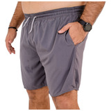 Kit 3 Short Plus Masculino Elastano Premium Liso Moda Praia