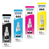 Tinta Epson 664 Kit 4 Unidades 100% Original L210/l1300