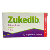 Glimepirida 4mg Zukedib 30 Tabletas