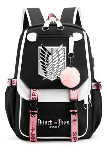 Mochila De Tela Oxford Con El Escudo De Attack On Titan