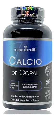 Calcio De Coral Vitamina D3 180 Cápsulas Natural Health