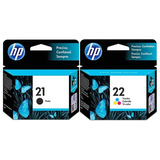 Kit Cartuchos Originais Hp 21 Preto E 22 Color Novo P D2430