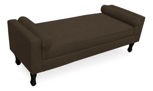 Recamier Baú P/ Quarto Sala King 195cm Fênix Suede Bege