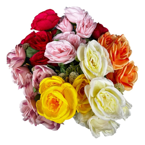  Ramo Rosas X2 6 Flores Artificiales Seda Decoración Regalo