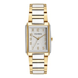 Relogio Mondaine Feminino Quadrado Bicolor Prata E Dourado