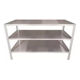 Mesa Açougue Com Prateleira Inox Industrial 