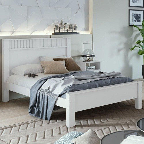 Cama De Casal Madeira Em Mdp E Mdf Branco Athenas Lopas