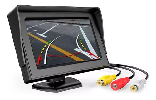 Tela Fixa Monitor Veicular 4.3 Vídeo Lcd Para Câmera Ré Nfe 